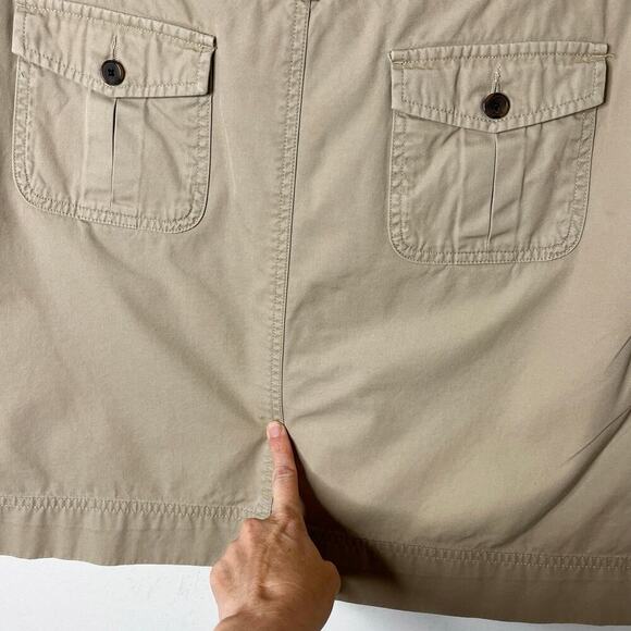 Lands’ End Women’s Khaki Mini Skirt 12 Tan Cargo 100% Cotton Above Knee Classic - Picture 9 of 9
